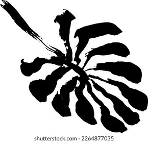 Artwork Brush Palm Tree Leaf Silhouette