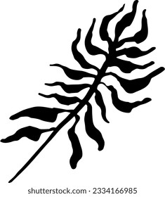 Artwork Brush Palm Tree Leaf Silhouette
