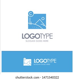 Artwork, Business, Copyright, Copyrighted Blue Solid Logo with place for tagline