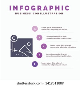 Artwork, Business, Copyright, Copyrighted Solid Icon Infographics 5 Steps Presentation Background
