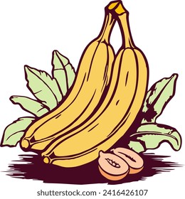 La obra de arte captura la esencia de esta amada fruta con meticulosa atención a los detalles, destacando sus curvas lisas, su color amarillo brillante y su atractivo inherente.