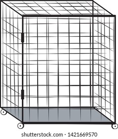 artwork of a closed door Cage trap