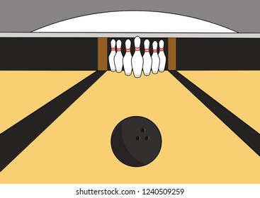 artwork of a colored Alley ball Bowling indoor game sports pin