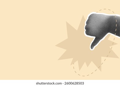 Artwork contemporary collage design of human arms hands gesture bad