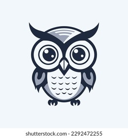 Artwork of a cute owl illustration with intricate details and a dark