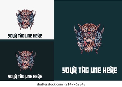 abstrakter Zeichendesign-Kopftiger, Vektorgrafik