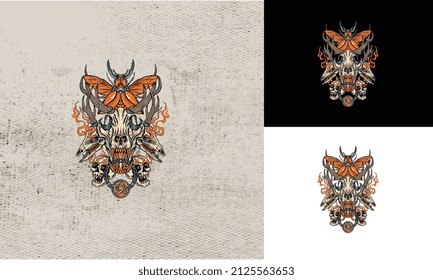 artwork design of abstract skull vector illustration design
