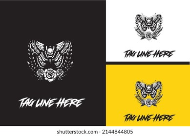 artwork design of butterfly and flower vector black and white