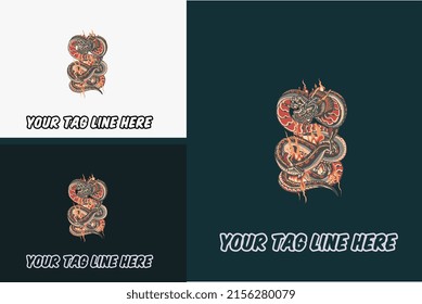 artwork design of dragon fullcolor vector