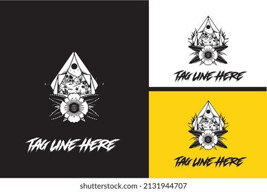 diseño artístico de flores vectoriales blanco y negro