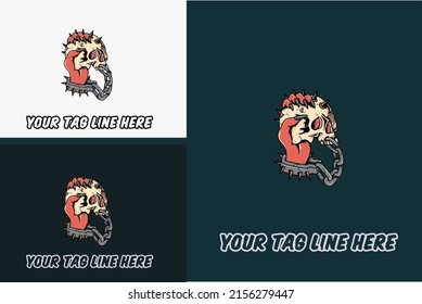 artwork design of hand hold head skull vector