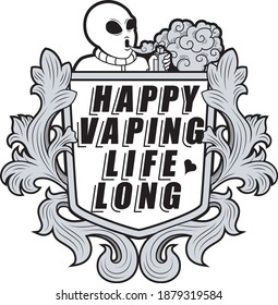 diseño artístico expresión de vapor feliz 