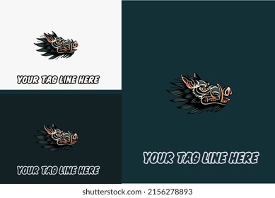 artwork design of head boar vector