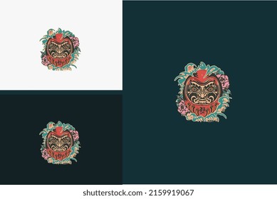 artwork design of head devil vector illustration