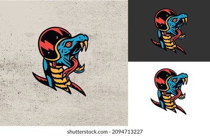 artwork design of head snake colorful vector illustration