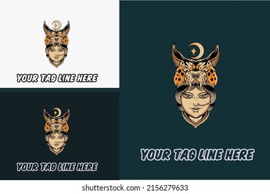 artwork design head women   head cheetah vector
