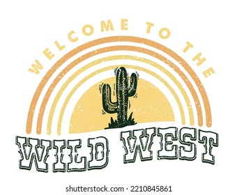 Artwork design, illustration for shirt printing wild west style. 