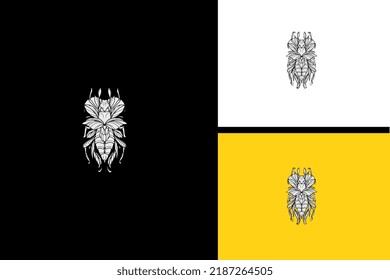 artwork design of insect vector black and white