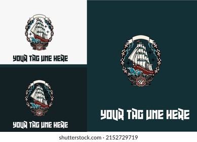 artwork design of ship vector illustration