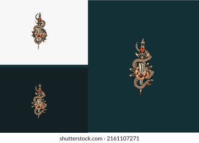 artwork design of snake angry vector illustration