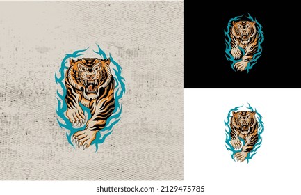 artwork design of tiger vector illustration