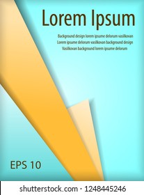 Artwork design of vector background with blue and yellow elements for text