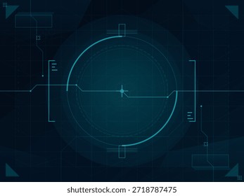 The artwork displays circular shapes and geometric lines arranged on a dark surface. The design looks technical and futuristic, with a focus on symmetry and precision.