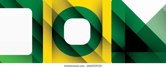 La obra de arte cuenta con un fondo en tonos de verde y amarillo, con un círculo central blanco. Encarna Palabras claves como el arte, la hierba, el patrón, el círculo y la simetría