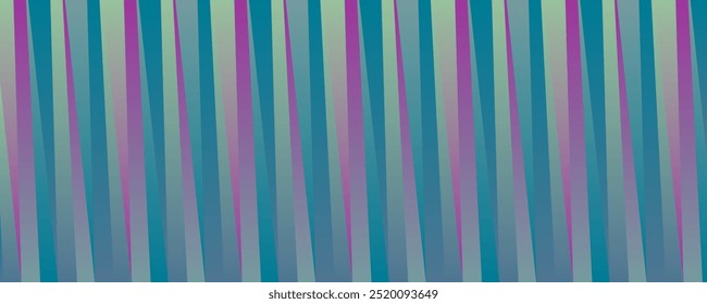 The artwork features tall, vertical stripes in various shades of blue, green, and purple, blending seamlessly to create a dynamic and colorful backdrop that captivates the viewer.