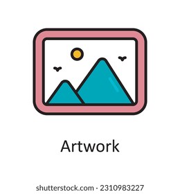 Ilustración Diseño de iconos de esquema rellenados de ilustración. Símbolo Art and Crafts sobre fondo blanco Archivo EPS 10