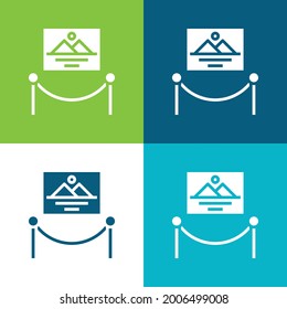 Material gráfico Plano cuatro colores conjunto de iconos mínimo