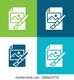 Artwork Flat four color minimal icon set