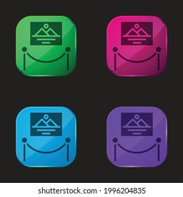 Icono de botón de cuatro colores de la ilustración