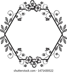 Artwork frame, with floral pattern background, for concept for invitation card or greeting card. Vector