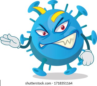 artwork of a funny virus character presenting