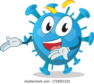 artwork of a funny virus germ character
