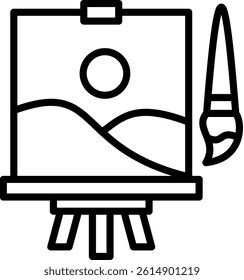 Artwork Icon Line Vector Illustration