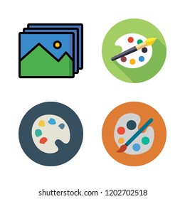 artwork icon set. vector set about gallery and paint palette icons set.