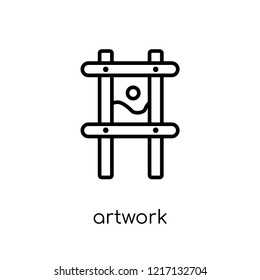 artwork icon. Trendy modern flat linear vector artwork icon on white background from thin line Museum collection, outline vector illustration