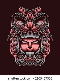 Artwork Illustration Abstract Face In Monsters Mouth