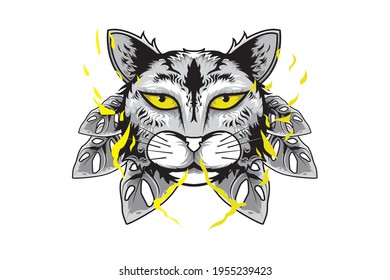 artwork illustration and cat t-shirt design