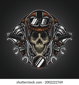 artwork illustration mascot logo skull riders