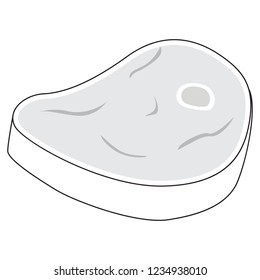 Artwork illustration of a meat slice animal food delicious
