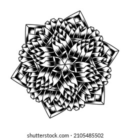 Ilustración de imágenes de seis lados de la línea de flores de cristal