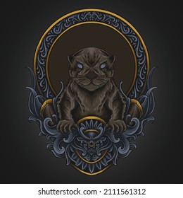 artwork illustration and t shirt design otter engraving ornament