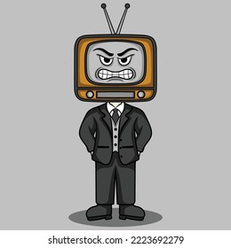 artwork illustration and t shirt design tv man character