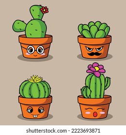 artwork illustration and t shirt design cactus character