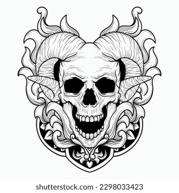 artwork illustration and T shirt design demon