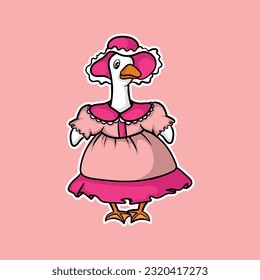 artwork illustration and t shirt design mother duck cute character sticker