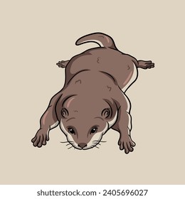 artwork illustration and t shirt design cute otter character